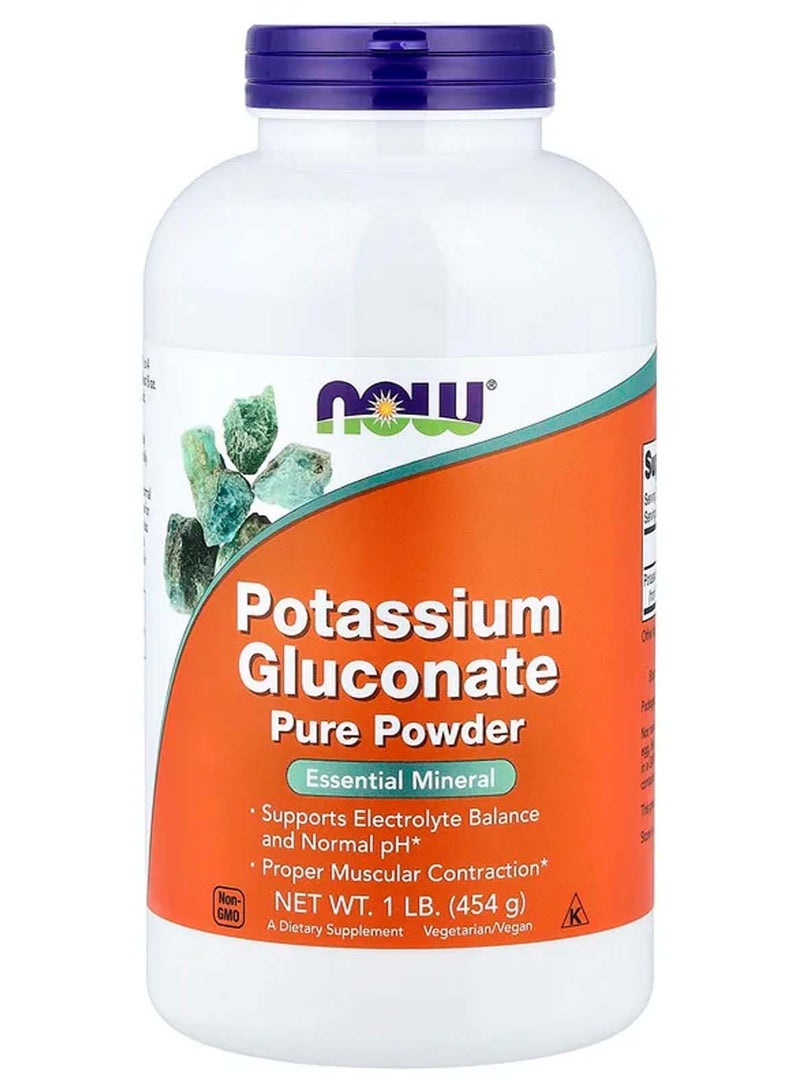 now Potassium Gluconate Pure Powder, 1 lb (454 g) - Image 1